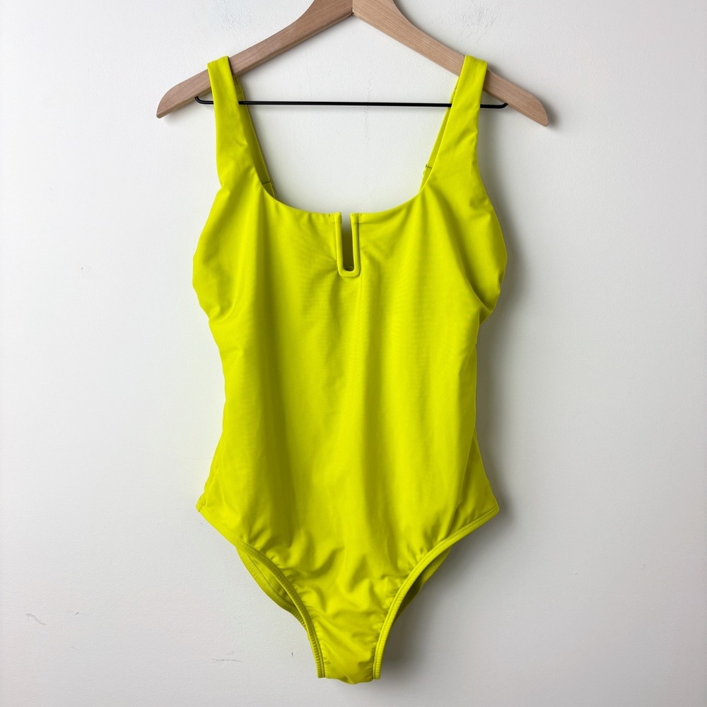 Kona Sol Women's One Piece Swimsuit L 12-14 Neon Green U-Wire Rave Festival